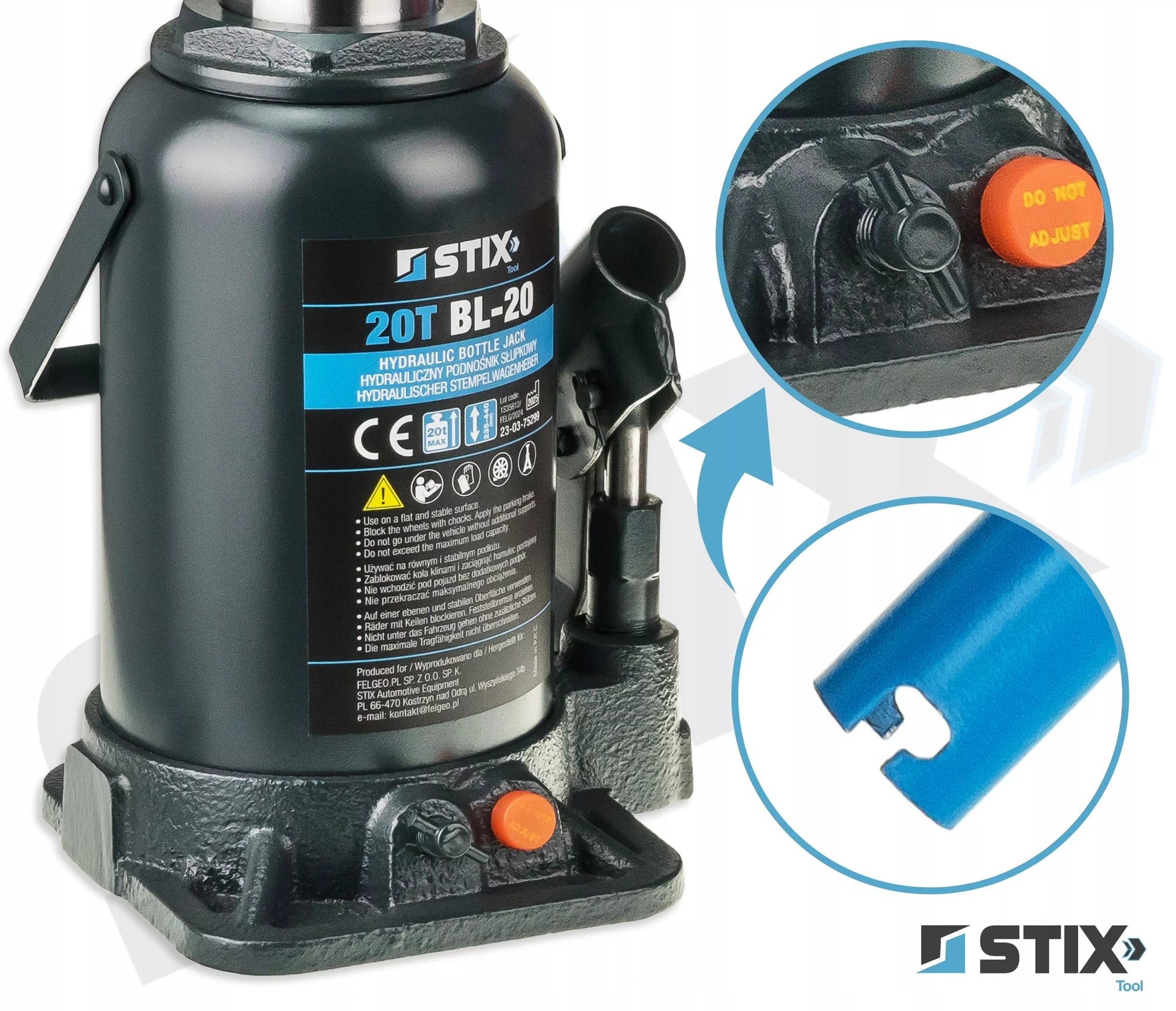SULKINIS KĖLIKLIS 20T 235-460mm BUTELINIS DVIPAKOPIS STIX BL-20