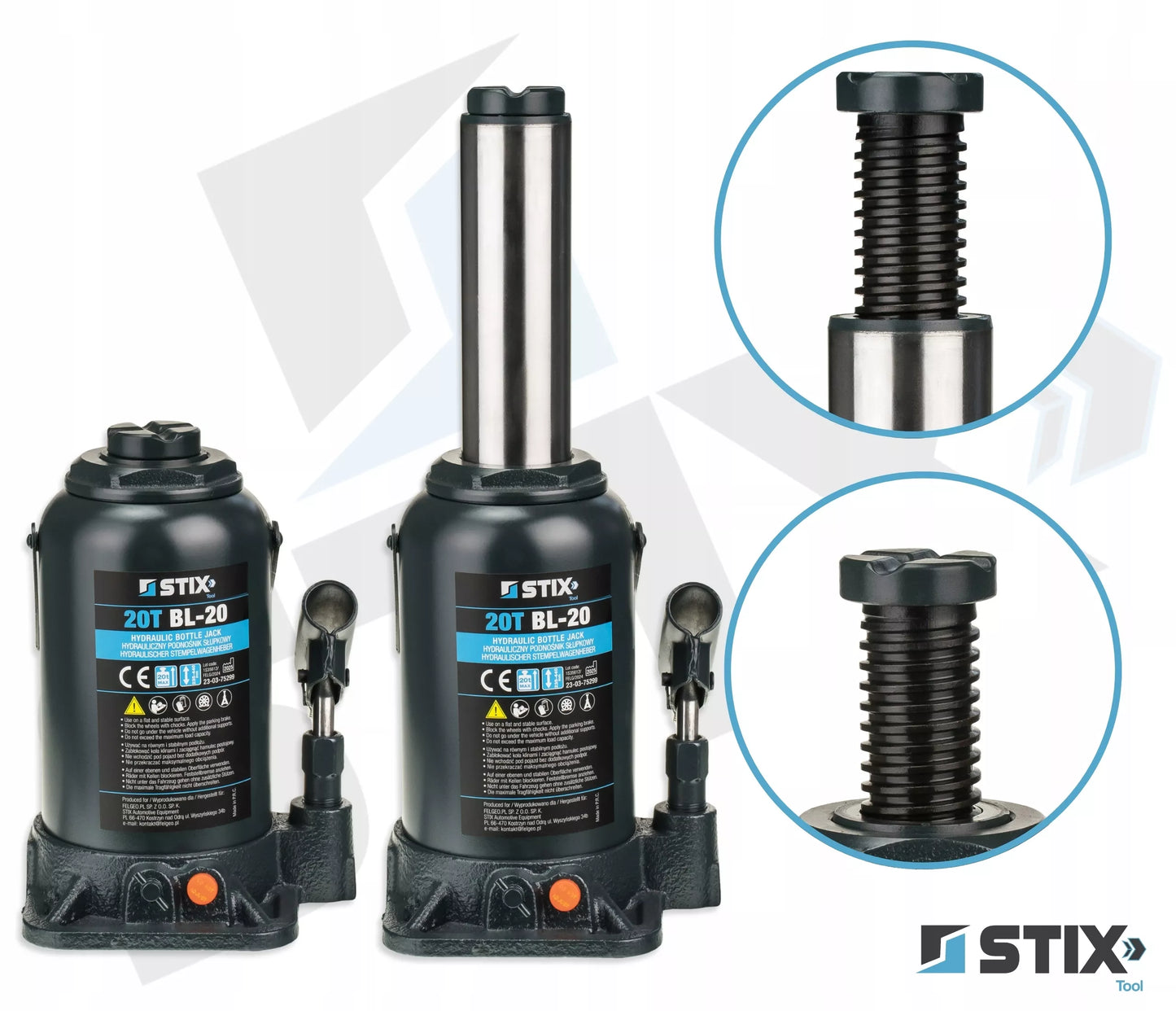SULKINIS KĖLIKLIS 20T 235-460mm BUTELINIS DVIPAKOPIS STIX BL-20