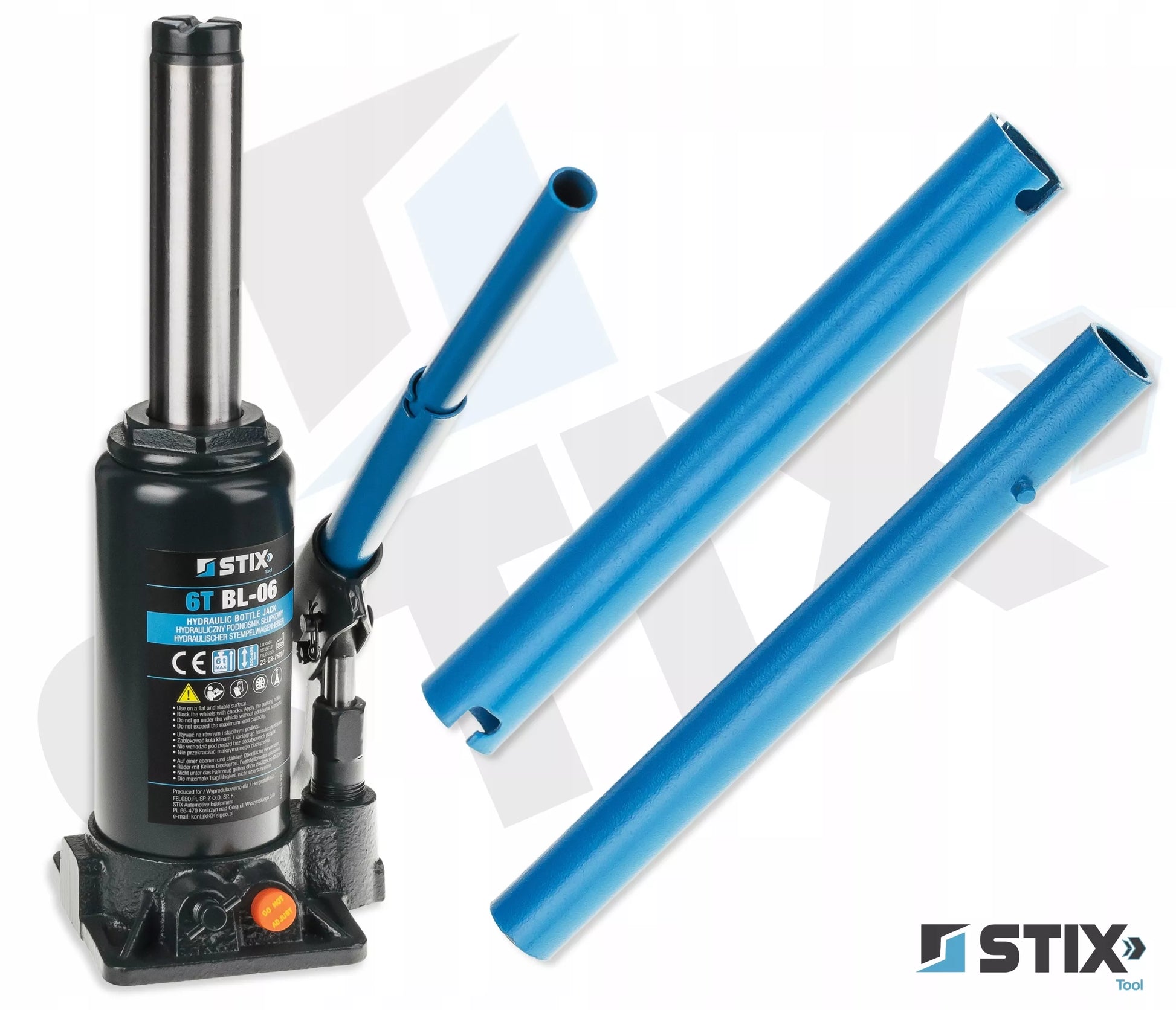 Stulpinių keltuvų 6T 200-405mm butelinis dviejų pakopų domkratas BL-06 STIX