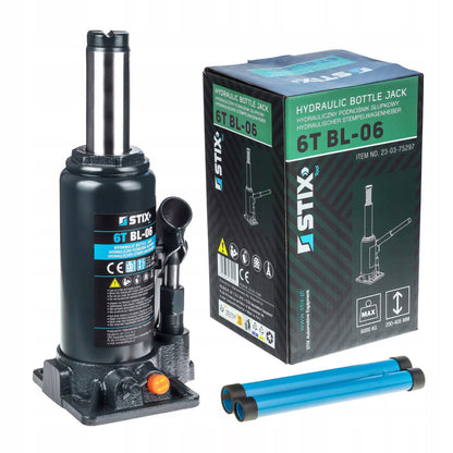 Stulpinių keltuvų 6T 200-405mm butelinis dviejų pakopų domkratas BL-06 STIX