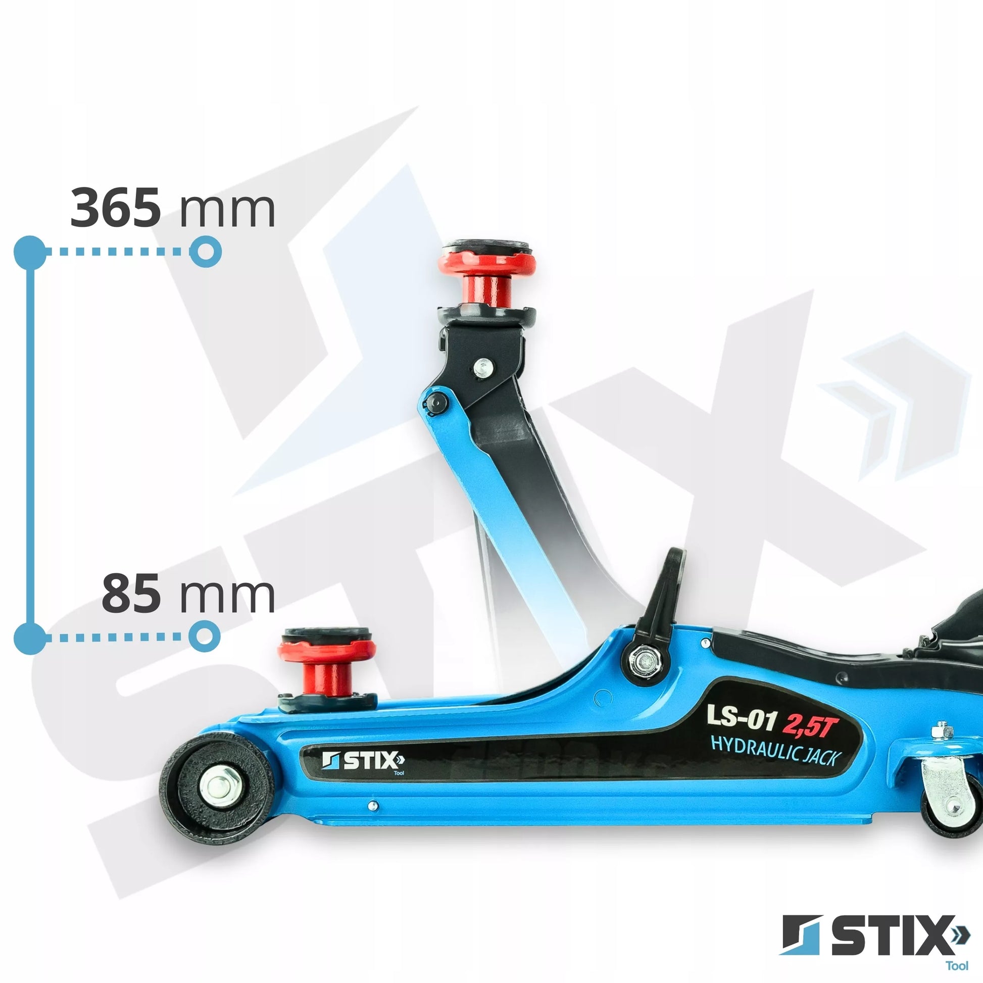 Žemoprofilis automobilinis keltuvas-domkratas "varlė" 2,5T, taškinis, 85-365mm