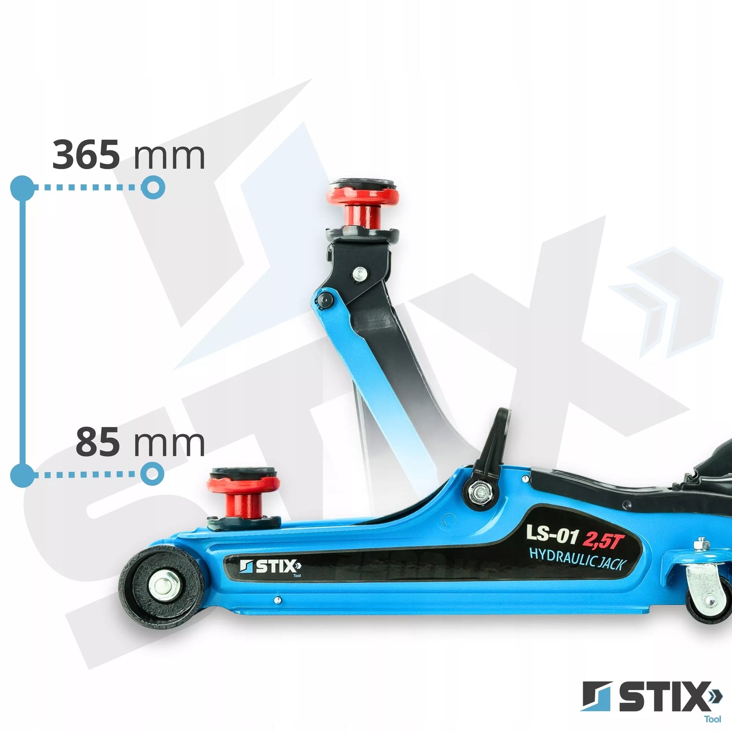 Automobilinis hidraulinis domkratas, 2,5T, su guminiais padėklais, lagaminas