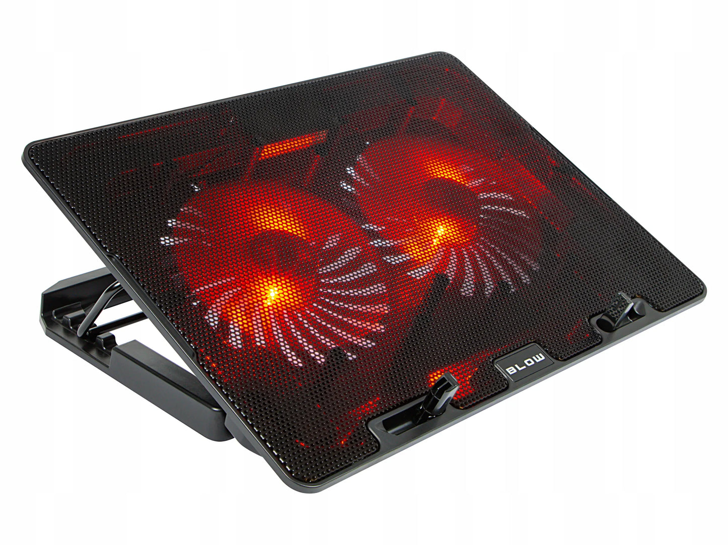 Nešiojamojo kompiuterio aušinimo stovas 12-17 colių, 2 ventiliatoriai, USB, LED raudonas