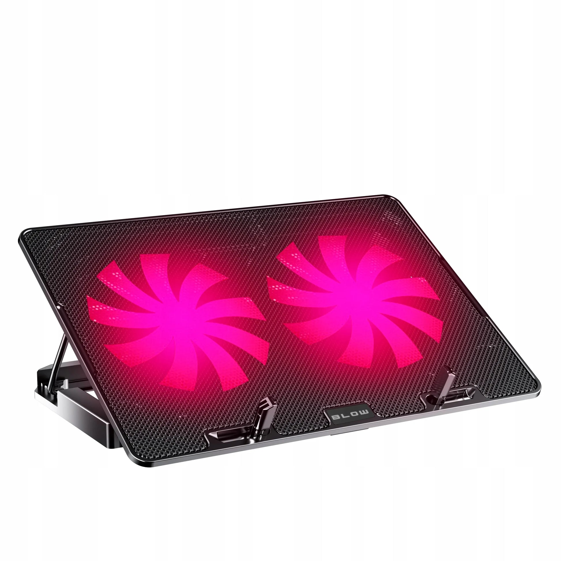 Nešiojamojo kompiuterio aušinimo stovas 12-17 colių, 2 ventiliatoriai, USB, LED raudonas