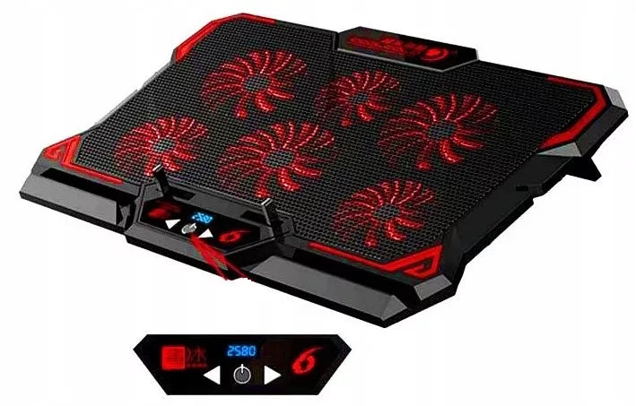 Nešiojamojo kompiuterio aušinimo stovas 12-17 colių su LED ekranu