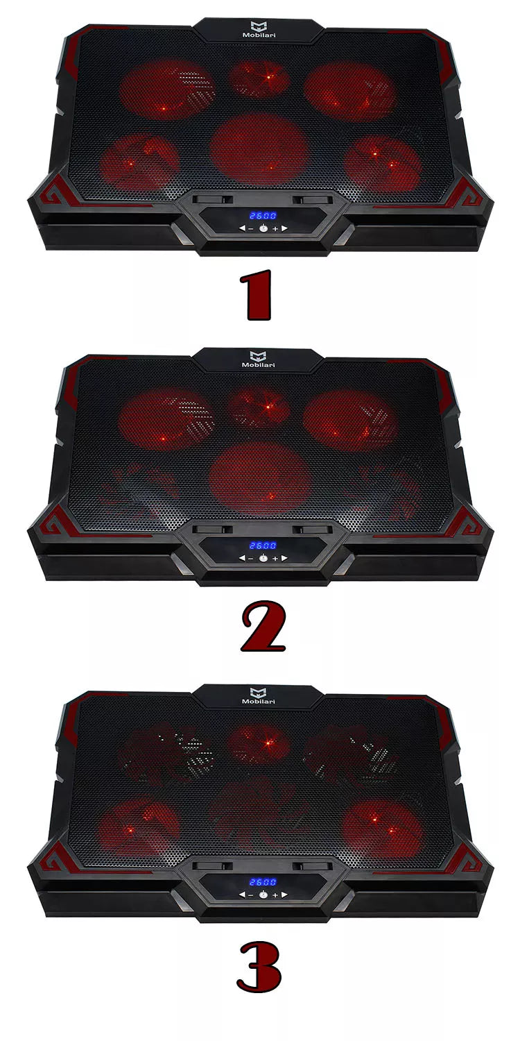 Nešiojamojo kompiuterio aušinimo stovas 12-17 colių su LED ekranu