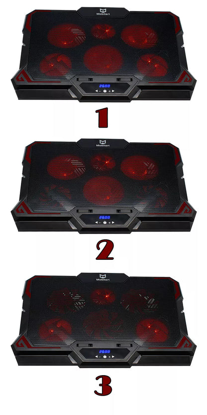 Nešiojamojo kompiuterio aušinimo stovas 12-17 colių su LED ekranu