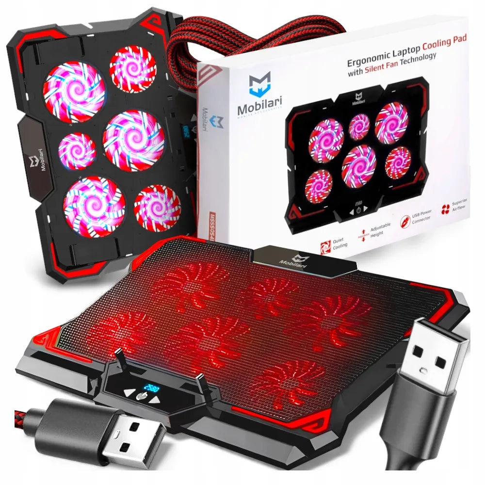 Nešiojamojo kompiuterio aušinimo stovas 12-17 colių su LED ekranu