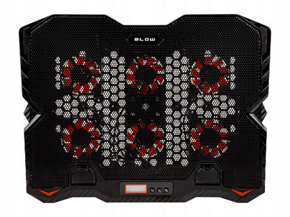 Nešiojamojo kompiuterio aušinimo stovas 15,6' žaidimams, didelis, LED, USB šakotuvas