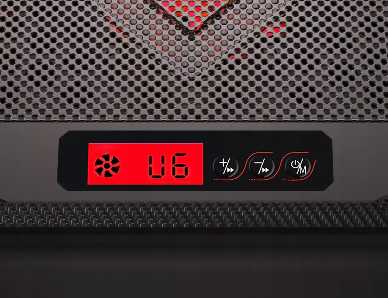 Nešiojamojo kompiuterio aušinimo stovas 15,6' žaidimams, didelis, LED, USB šakotuvas