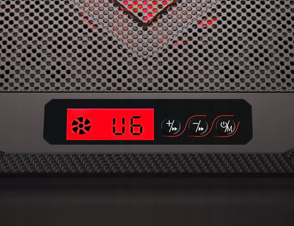 Nešiojamojo kompiuterio aušinimo stovas 15,6' žaidimams, didelis, LED, USB šakotuvas