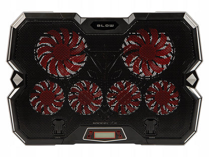 Reguliuojamas nešiojamojo kompiuterio aušinimo stovas 9-17'' LED RGB 2x USB