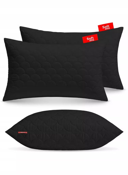Antialerginė pagalvė 2 x 50x70 cm, miego komplektas, dygsniuota, juoda, Lenkija