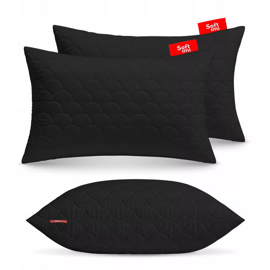 Antialerginė pagalvė 2 x 50x70 cm, miego komplektas, dygsniuota, juoda, Lenkija