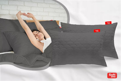 Antialerginė pagalvė 2x50x70cm miego komplektas dygsniuota pilka iš Lenkijos