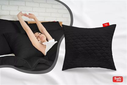Antialerginė pagalvė 2x70x80 cm Miego komplektas Dygsniuota Juoda Lenkiška