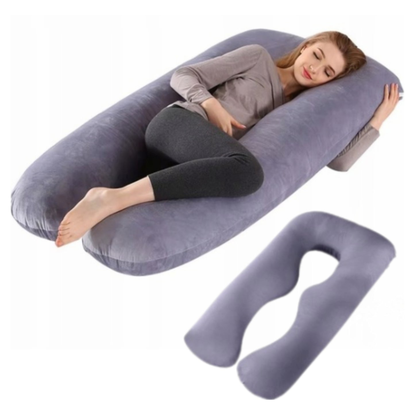 NĖŠČIŲJŲ PAGALVĖ MOTERIMS 2IN1 MIEGOJIMUI IR KŪDIKIUI ŽINDYTI, U FORMOS PAGALVĖ TIPAS