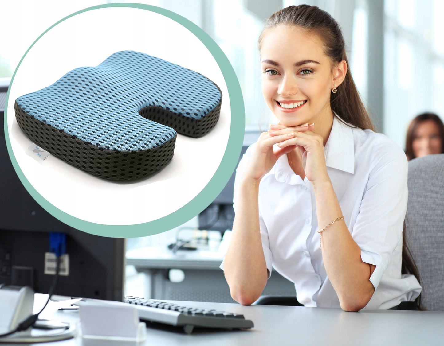 Ortopedinė juosmens pagalvėlė automobiliui, ant kėdės, fotelio