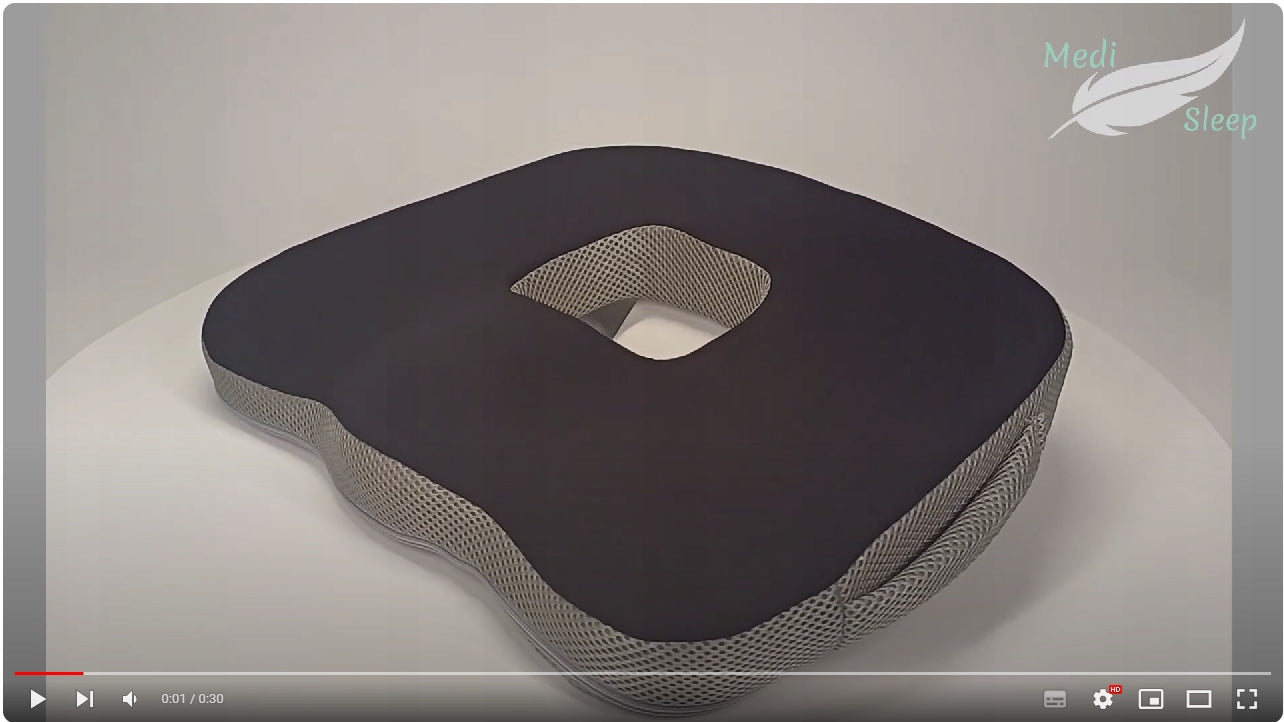 Ortopedinė pagalvėlė automobiliui, kėdei, sėdėjimui su „memory“ putomis