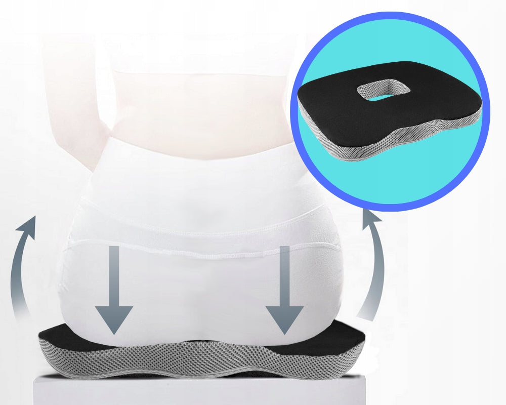 Ortopedinė pagalvėlė automobiliui, kėdei, sėdėjimui su „memory“ putomis