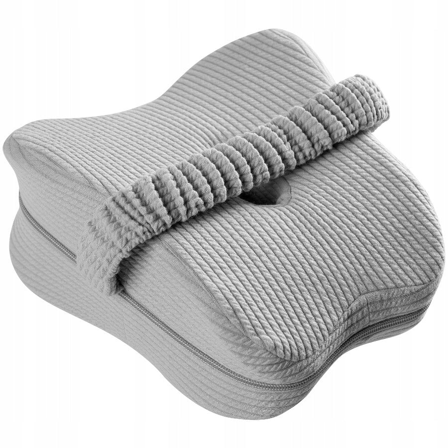 Ortopedinė miego pagalvė memory, pleištas po kojomis tarp kelių, pilka