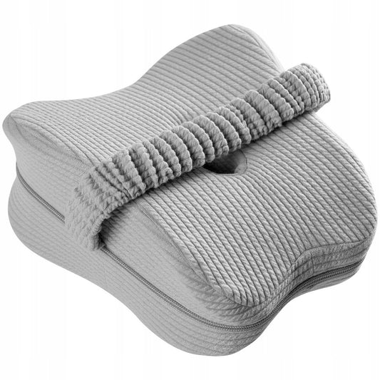 Ortopedinė miego pagalvė memory, pleištas po kojomis tarp kelių, pilka