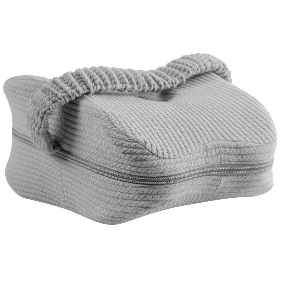 Ortopedinė miego pagalvė memory, pleištas po kojomis tarp kelių, pilka