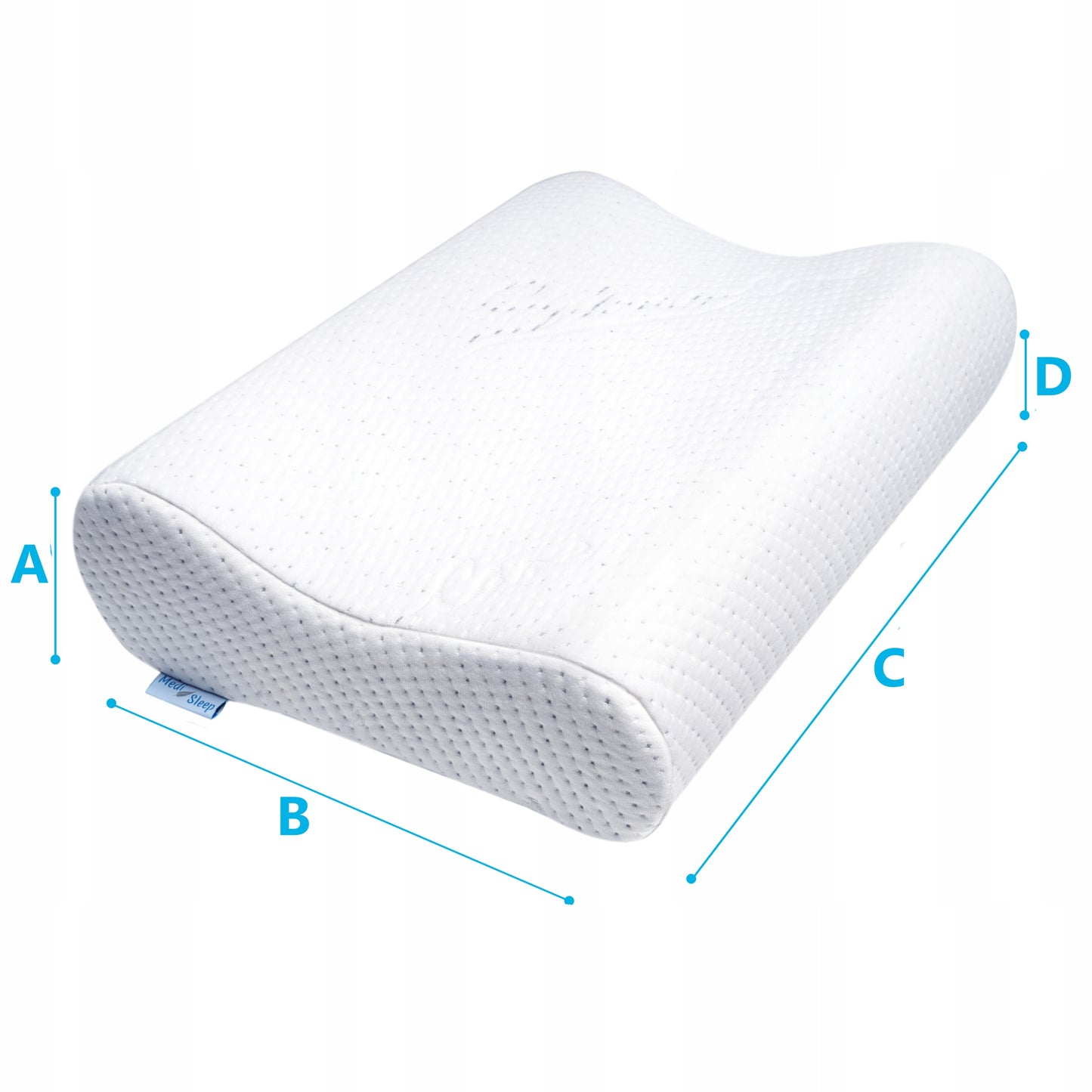 Ortopedinė pagalvė šoniniam miegui, profiliuota, reikliems, su memory putomis