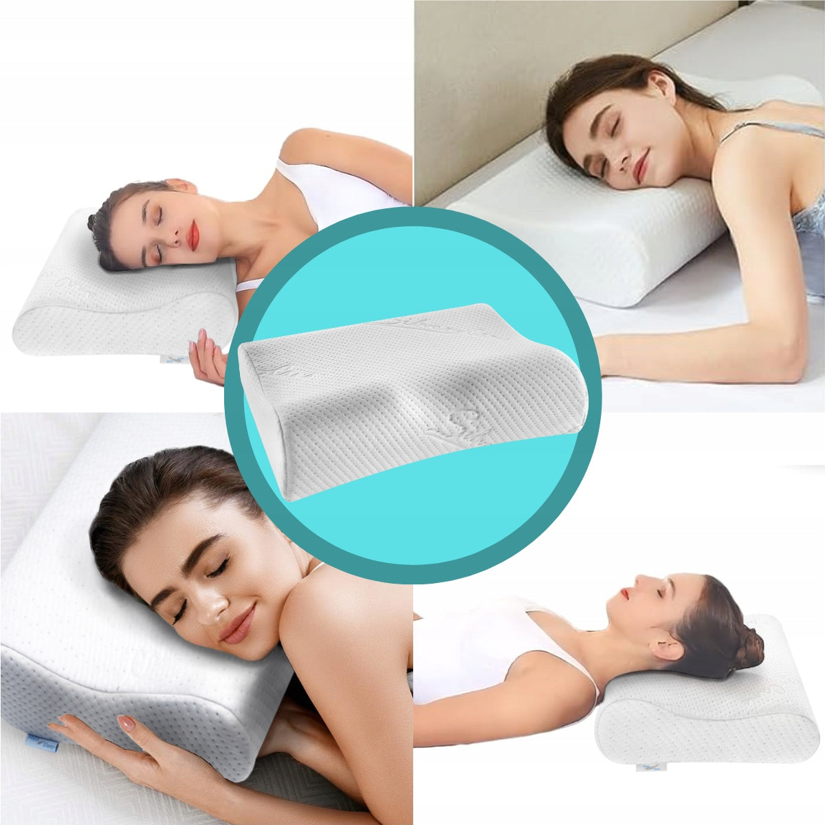 Ortopedinė profiliuota pagalvė miegui su įdubimu,