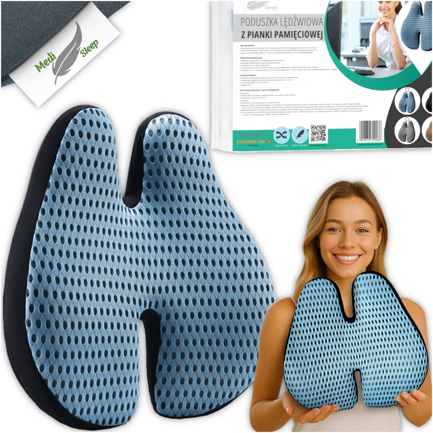 Ortopedinė juosmens pagalvė automobiliui, biurui, ant kėdės Medi Sleep