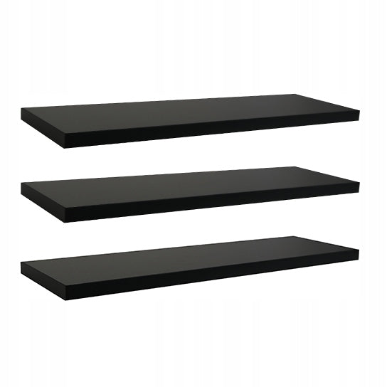 Pakabinama sieninė lentyna 50 cm, juoda, 3 vnt. komplektas