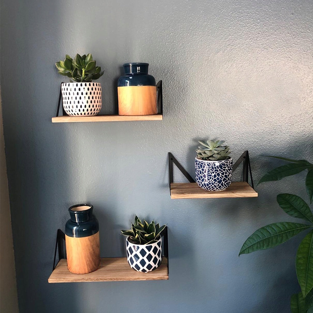 Pakabinama metalinė loft stiliaus lentyna ant sienos, 3 vnt.