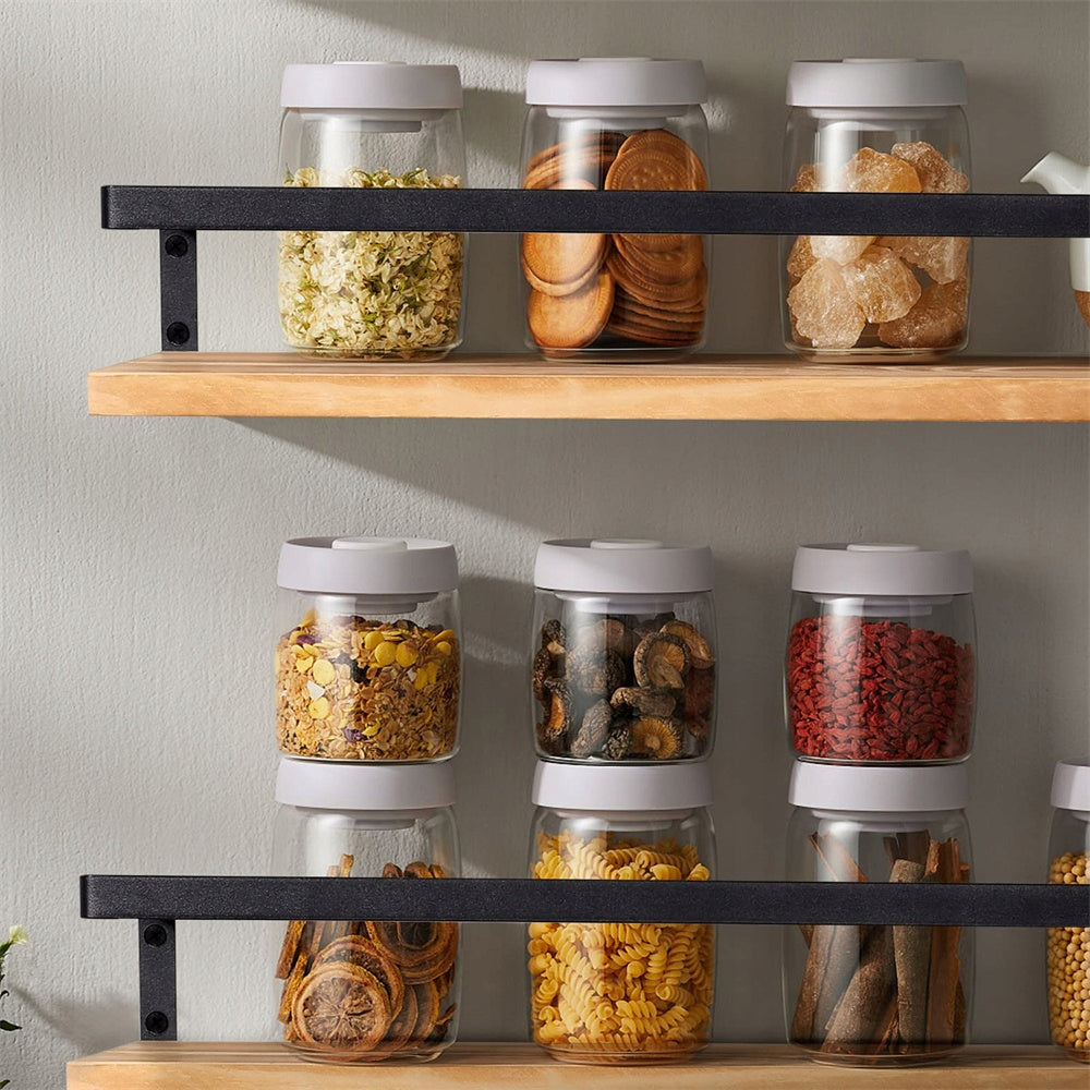 2 vnt. sieninės lentynos rinkinys, pakabinamos, su skersiniu, virtuvės sieninė lentyna