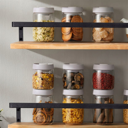 2 vnt. sieninės lentynos rinkinys, pakabinamos, su skersiniu, virtuvės sieninė lentyna