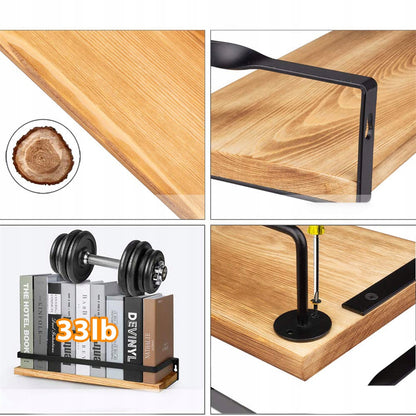 2 vnt. sieninės lentynos rinkinys, pakabinamos, su skersiniu, virtuvės sieninė lentyna