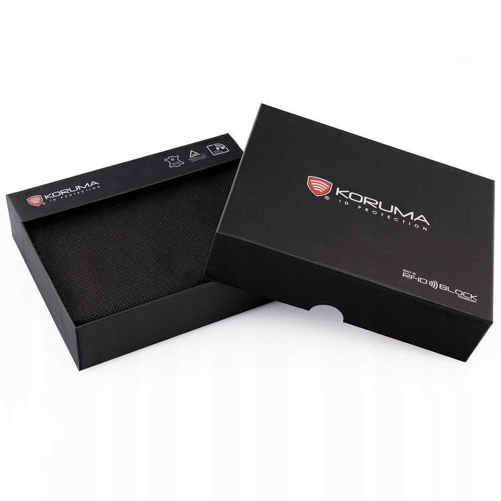 Vyriška odinė piniginė su užtrauktuku, monetų skyriumi, APSAUGA nuo vagysčių su RFID kortelėmis / KORUMA