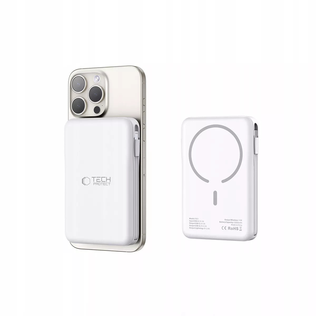 POWER BANK 10000MAH MAGSAFE + LAIDINAS LIGHTNING + TYPE-C skirtas IPHONE / AIRPODS