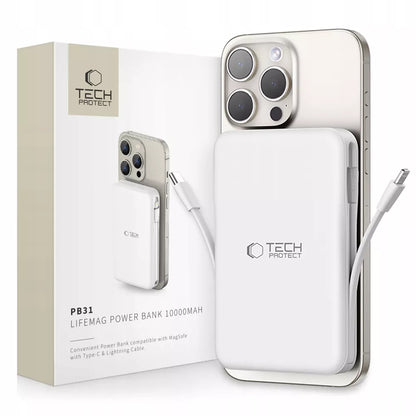 POWER BANK 10000MAH MAGSAFE + LAIDINAS LIGHTNING + TYPE-C skirtas IPHONE / AIRPODS