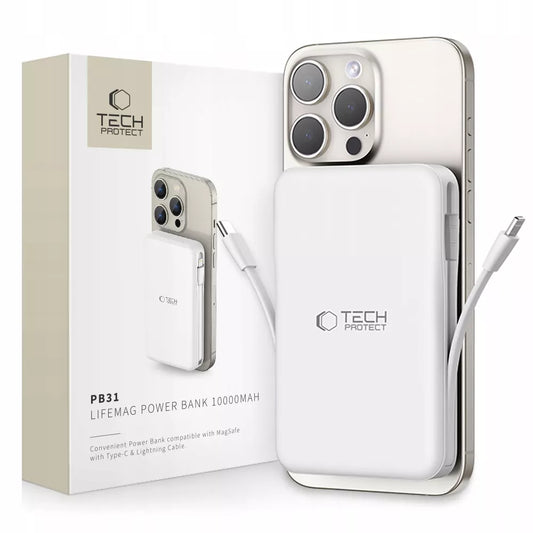 POWER BANK 10000MAH MAGSAFE + LAIDINAS LIGHTNING + TYPE-C skirtas IPHONE / AIRPODS