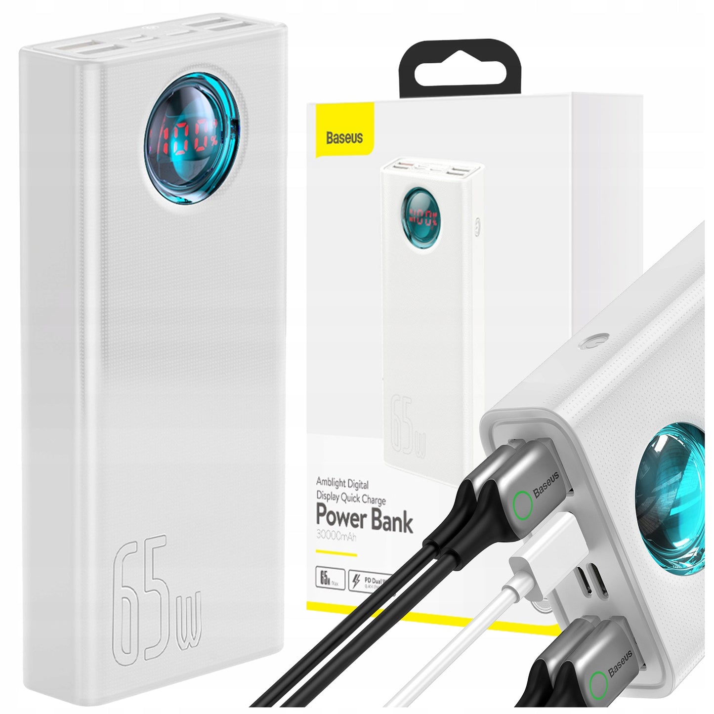 Powerbank 30000 mAh Powerbank BASEUS 65W PD 5x USB USB-C Type-C 5A QC 3.0