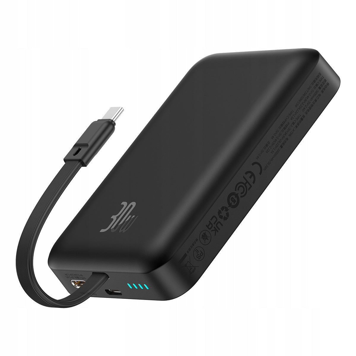 POWER BANK SU BASEUS KABELIU 10000MAH 30W USB-C MAGSAFE INDUKCINIS ĮKROVIMAS