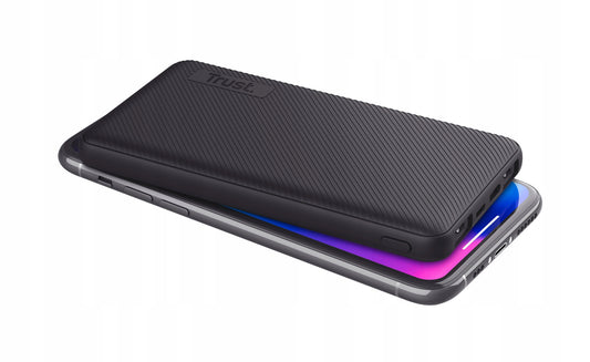 POWERBANK 10000 mAh TRUST PRIMO USB-C 2x USB 15W SU KABELIU JUODAS