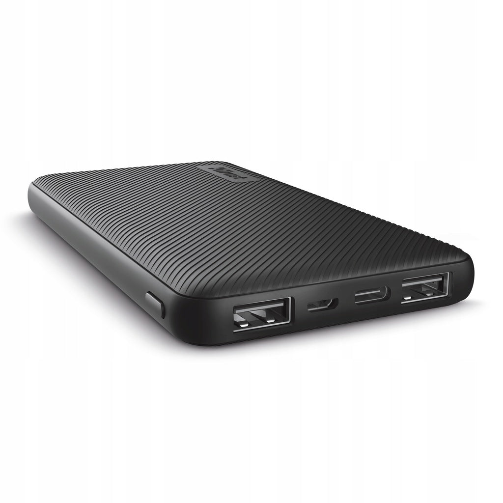 POWERBANK 10000 mAh TRUST PRIMO USB-C 2x USB 15W SU KABELIU JUODAS