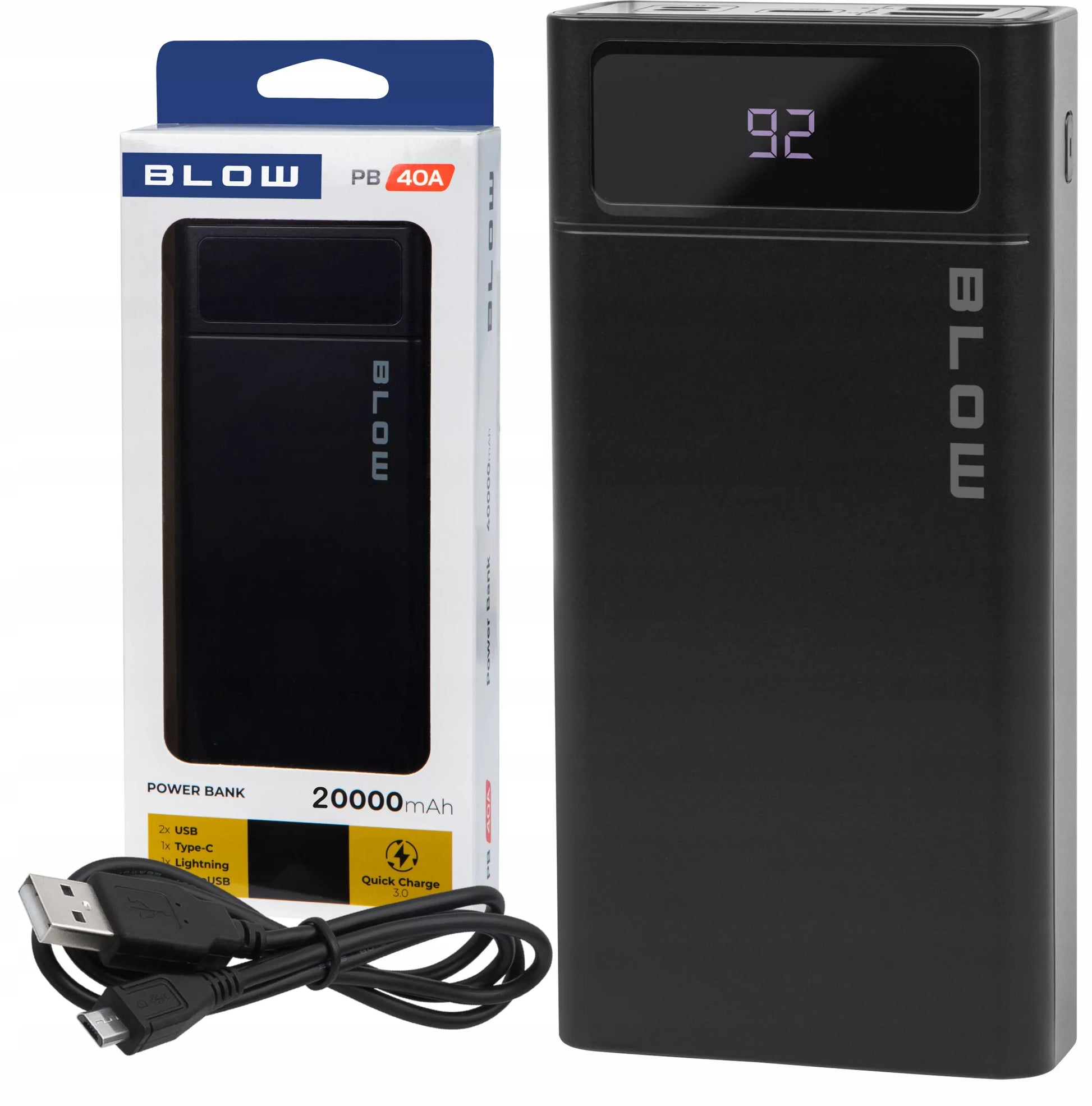POWERBANK 20000 mAh 22,5W POWER BANK QC PD USB-C GREITAS SAUGUS TALPUS