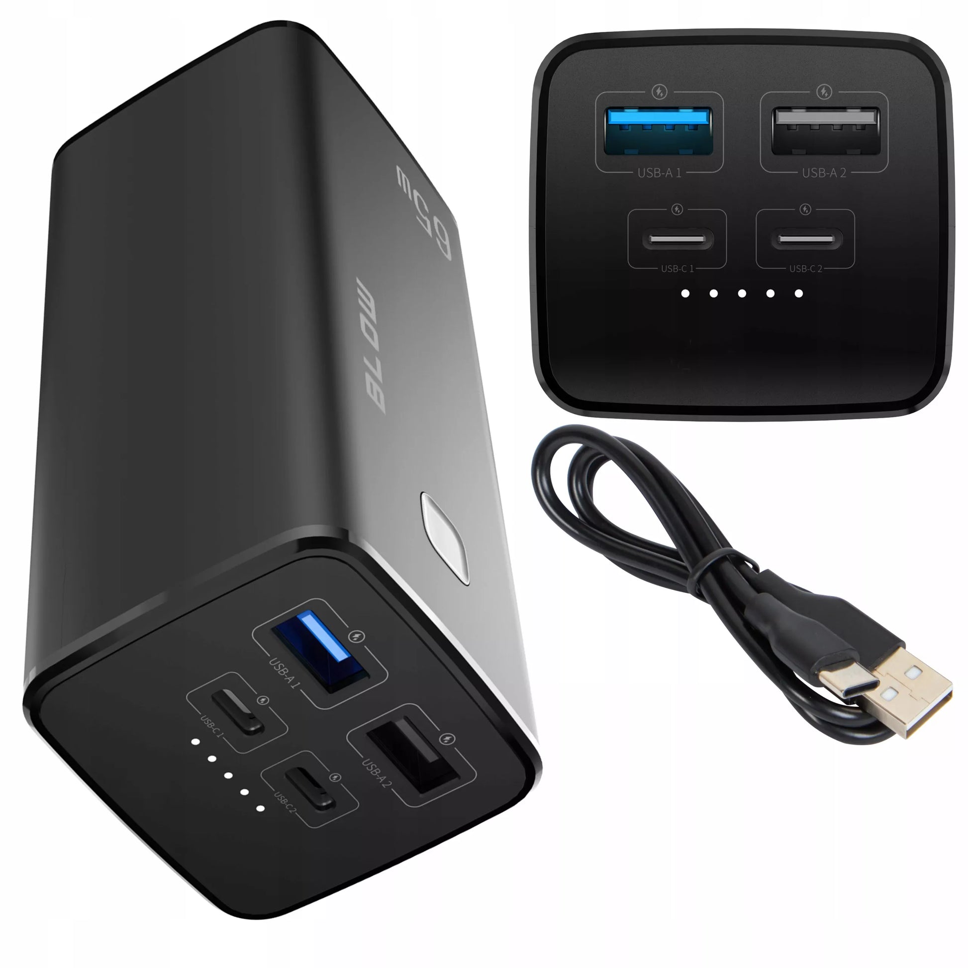POWERBANK 20000 mAh 65W QC3.0 PD USB-C POWER BANK NEŠIOJAMAM KOMPIUTERIUI STIPRUS KELIONĖMS