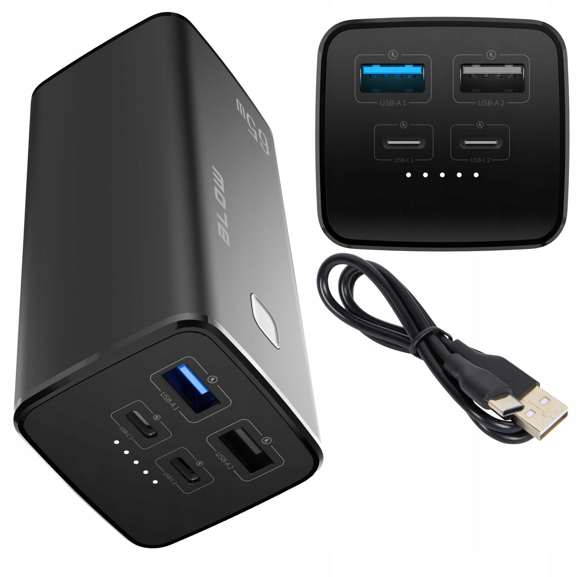 POWERBANK 20000 mAh 65W QC3.0 PD USB-C POWER BANK NEŠIOJAMAM KOMPIUTERIUI STIPRUS KELIONĖMS