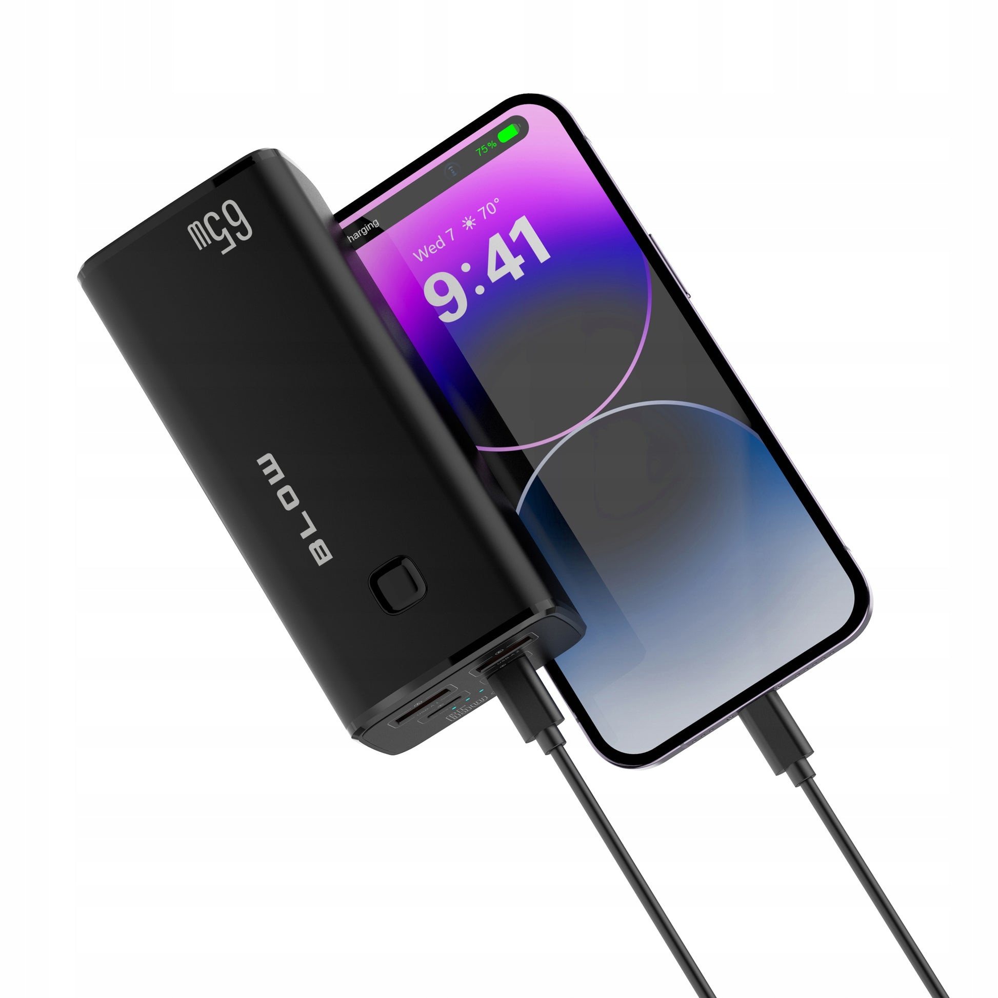 POWERBANK 20000 mAh 65W QC3.0 PD USB-C POWER BANK NEŠIOJAMAM KOMPIUTERIUI STIPRUS KELIONĖMS