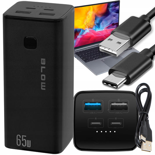 POWERBANK 20000 mAh 65W QC3.0 PD USB-C POWER BANK NEŠIOJAMAM KOMPIUTERIUI STIPRUS KELIONĖMS