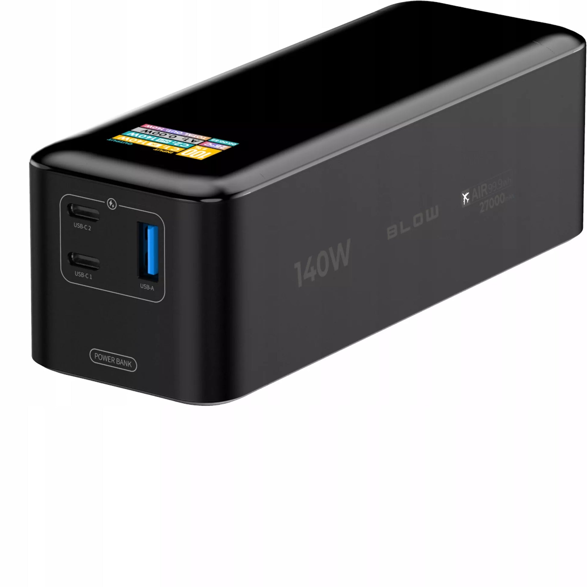 POWERBANK 27000 mAh 140W QC PD USB-C LCD POWER BANK SKIRKITE Janis LAPTOPUI