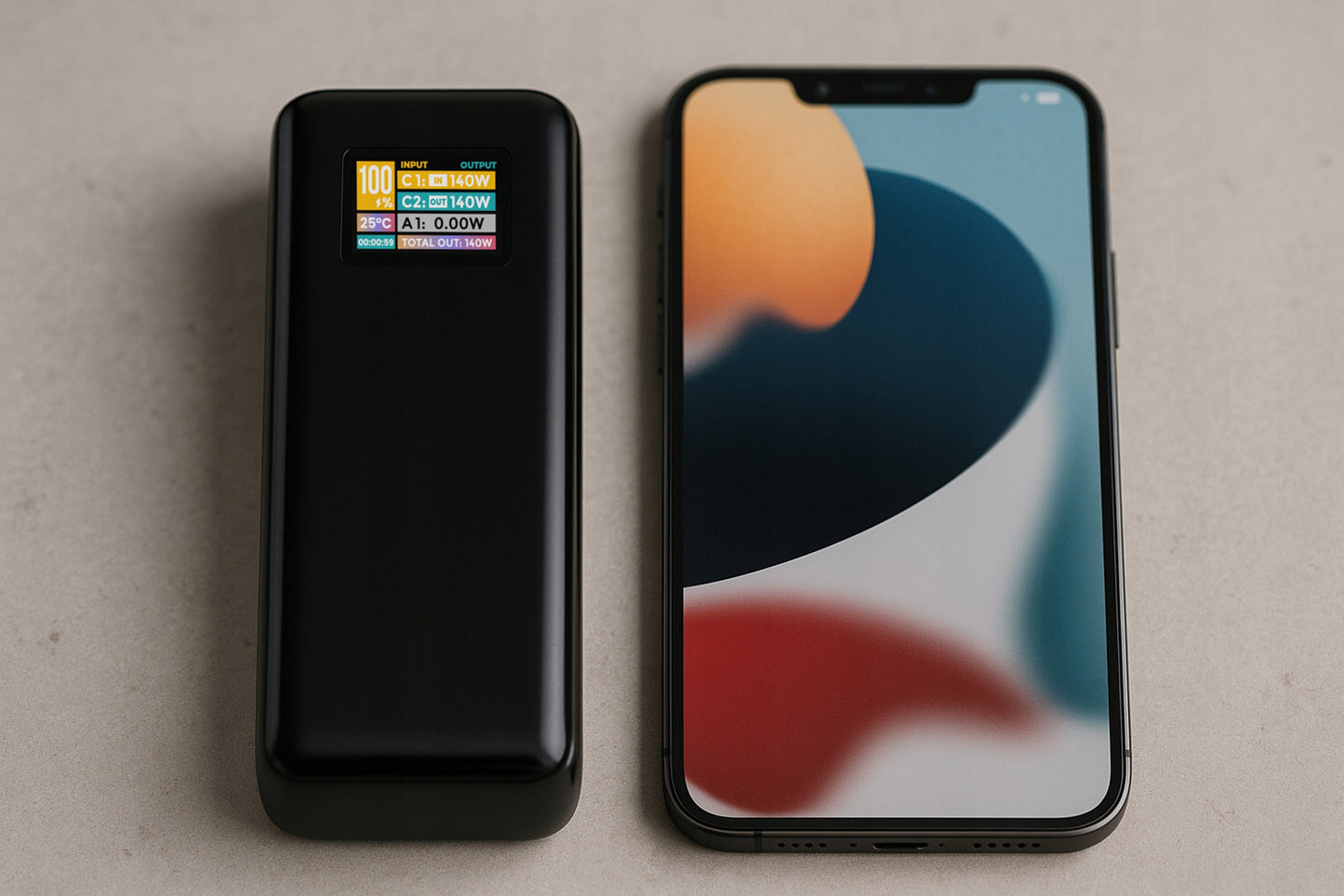 POWERBANK 27000 mAh 140W QC PD USB-C LCD POWER BANK SKIRKITE Janis LAPTOPUI